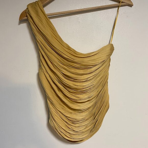 Joie Mustard Silk Women's Ruched Blouse Size S/P - Picture 6 of 10